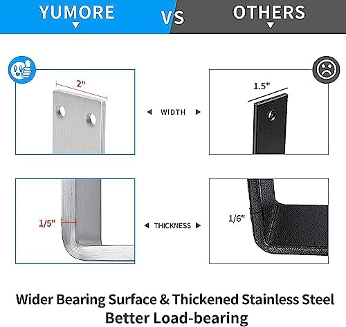 YUMORE Stainless Steel L Bracket 2 Pack Heavy Duty