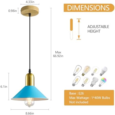 Modern Minimalist Blue Pendant Light 3-Pack
