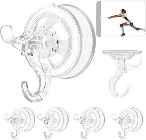 AENTGIU Suction Cup Hooks 5 Pack Bathroom Mounts