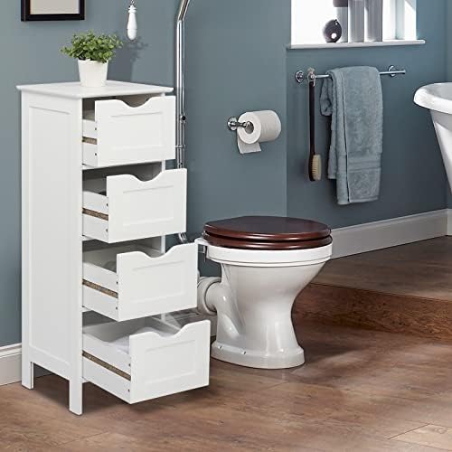 Corner Shelf Stand with Drawer for Small Spaces