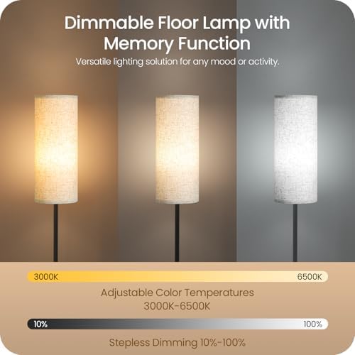 GOEBLESON 644 Inch Dimmable Floor Lamp with Remote and Foot Switch