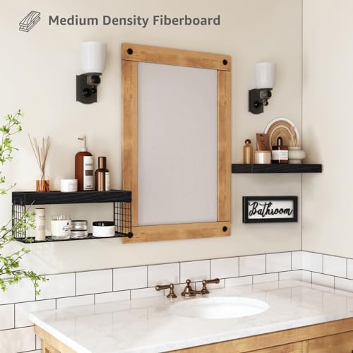 QEEIG Bathroom Shelves Over Toilet 21 Set Black
