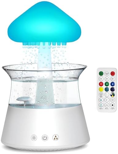 COLORLIFE Rain Cloud Mushroom Night Light Lamp
