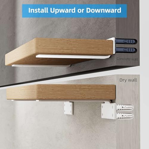 Heavy Duty Floating Shelf Brackets 10-Inch Long 6-Pack Matte White L