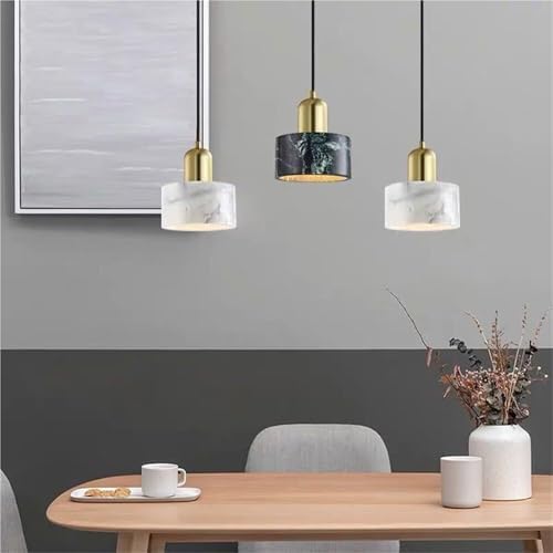 Marble Hanging Lamp Shade Single-Head Chandelier E27 Base
