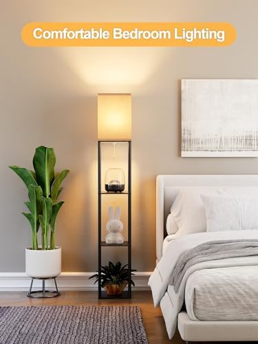Floor Lamp with 3 Shelves and 3 CCT LED Bulb
