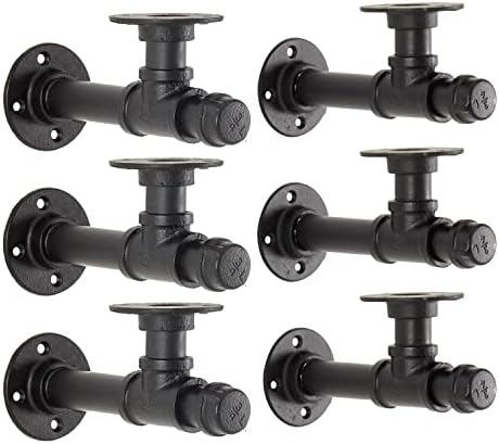 67 Inch Industrial Pipe Shelf Bracket 6 Pack
