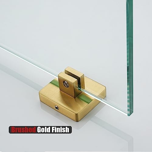 JQK Corner Glass Shelf Brushed Gold 2 Pack 1