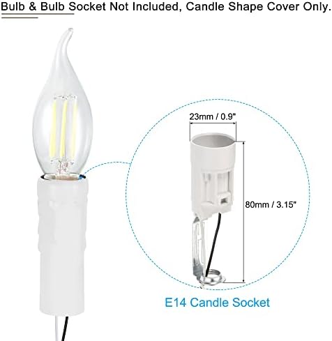 Uxcell Candle Shape Socket Covers 3 Inch Tall Iron Candelabra Base E14 Chandelier