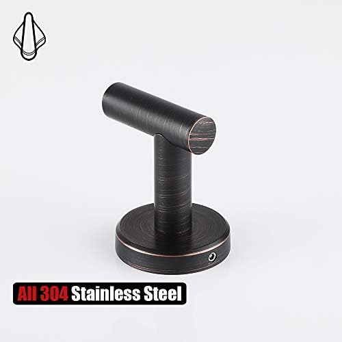 JQK Oil Rubbed Bronze Towel Hook 304 Stainless Steel Pack of 2