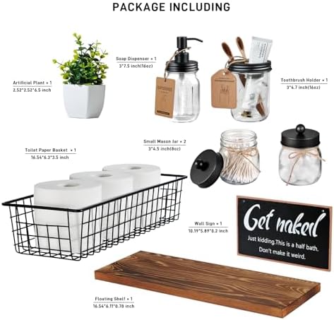 SheeChung Farmhouse Bathroom Floating Shelves Set - Brown