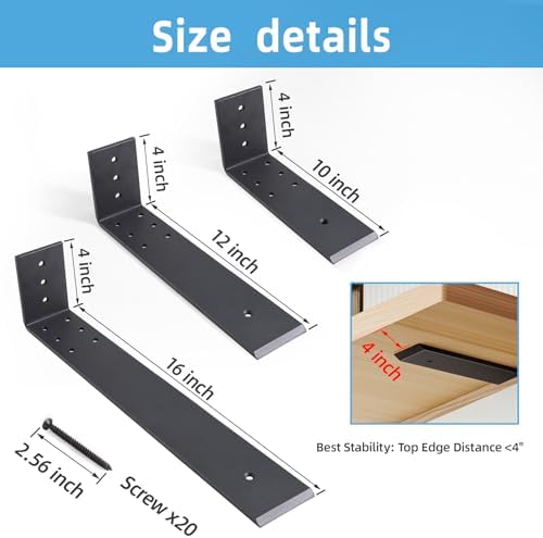 16 Inch Countertop Support Bracket 3 Pack Heavy Duty
