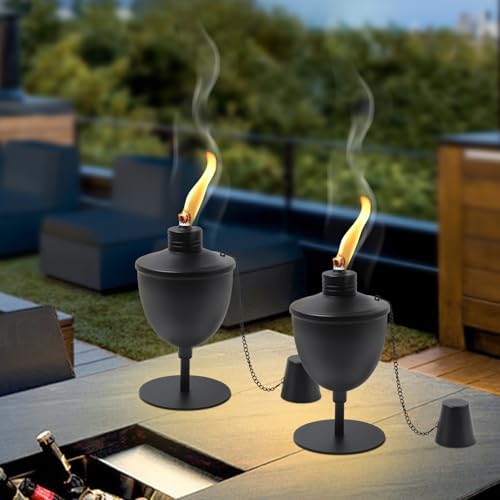 4 Pack Upgraded Tabletop Torches with Wicks and Funnel