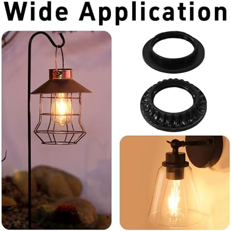4Pcs E26 Lamp Shade Rings Black Socket Collar Reducer