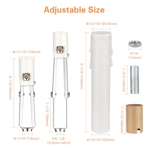 Helunsi 6-Piece E12 Chandelier Socket Replacement Kit