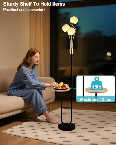Lightdot 65 Inch Floor Lamp with Dimmable LED and Tray