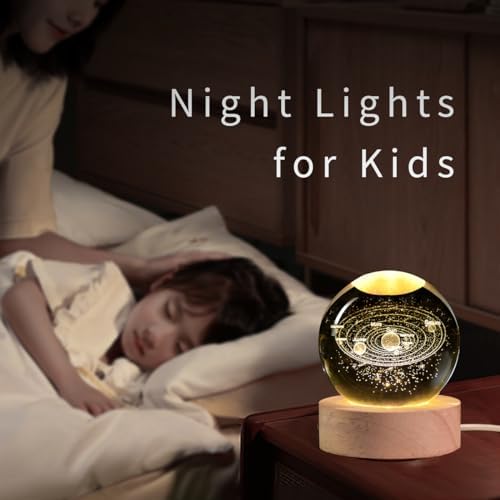 Solar System 3D Crystal Ball with LED Stand
