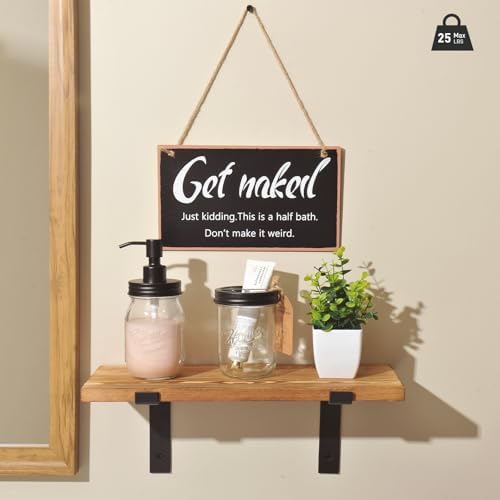 SheeChung Farmhouse Bathroom Floating Shelves Set - Brown