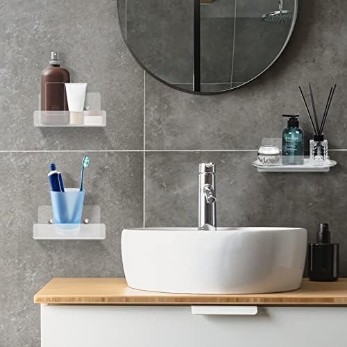3 Pack Acrylic Floating Wall Shelves for Wall Storage