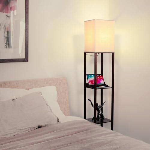 Brightech Maxwell Charger Modern Floor Lamp with USB and Outlet