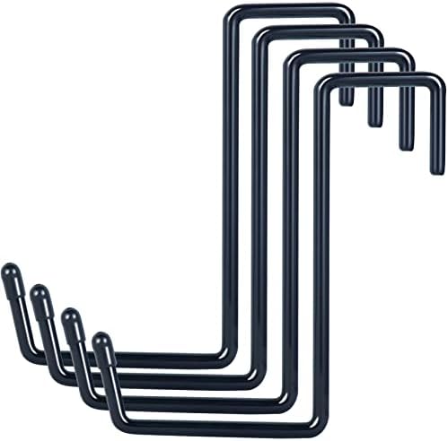DINGEE Large Heavy Duty Vinyl Coated Hooks 4 Pack Black