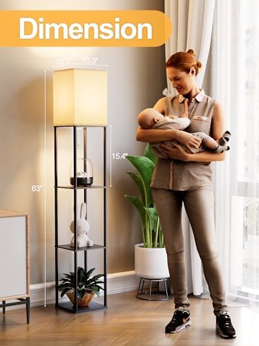 Floor Lamp with 3 Shelves and 3 CCT LED Bulb