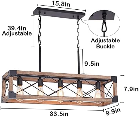 Airposta Farmhouse Linear Chandelier 5 Lights