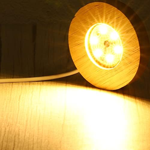 PATIKIL Wooden LED Light Base Stand with USB Power