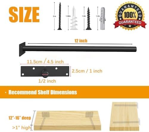 Wengus Floating Shelf Brackets 6 Pack Heavy Duty 200LBS
