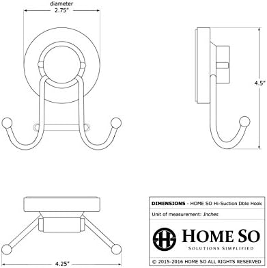 HOME SO Suction Cup Hooks for Glass and Tile - 15 lbs Capacity