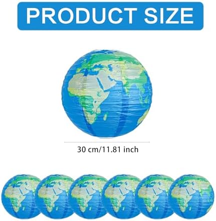 INFITE World Map Paper Lanterns Hanging Decor