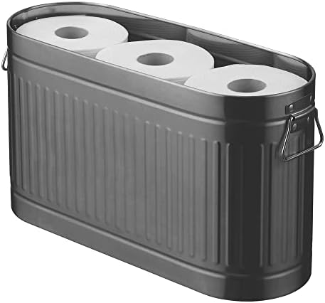 mDesign Large Steel Free Standing Toilet Paper Organizer 6-Roll