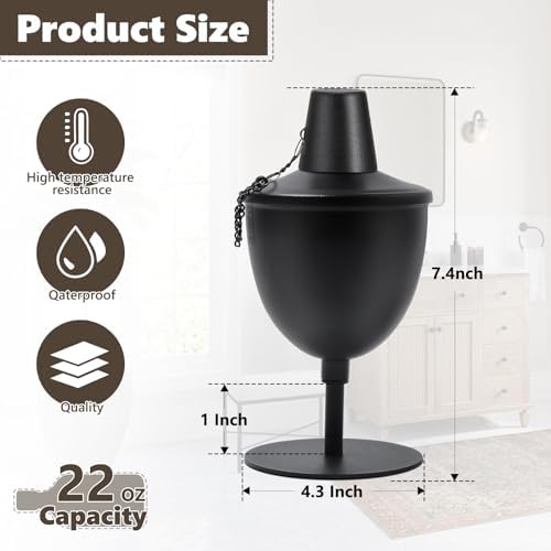 4 Pack Upgraded Tabletop Torches with Wicks and Funnel