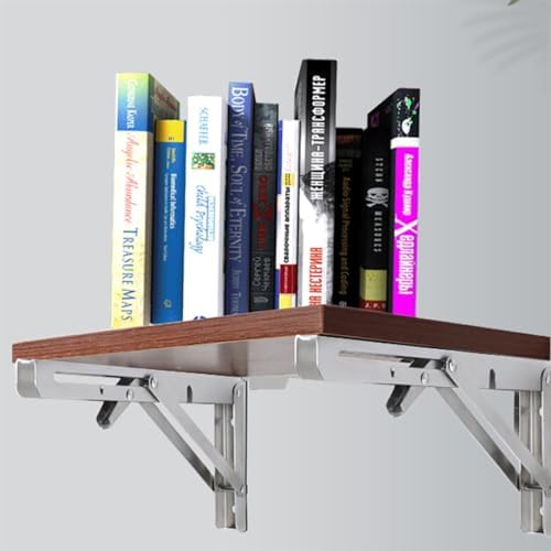 Heavy Duty Stainless Steel Folding Shelf Brackets 2PCS