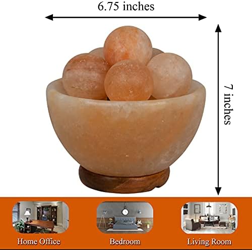 Spantik Himalayan Fire Bowl Salt Lamp with 6 Massage Balls