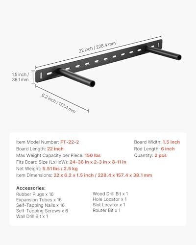 VEVOR Floating Shelf Brackets 2 Pcs Heavy Duty