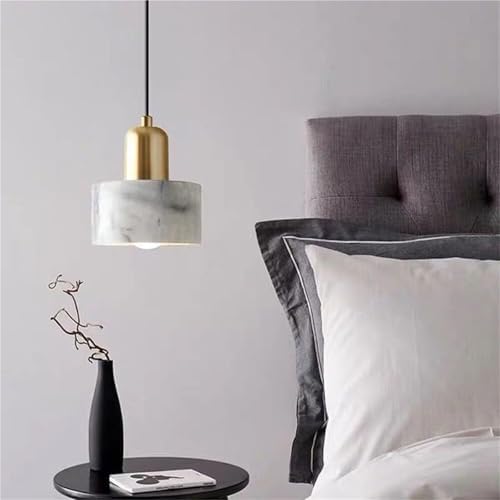 Marble Hanging Lamp Shade Single-Head Chandelier E27 Base