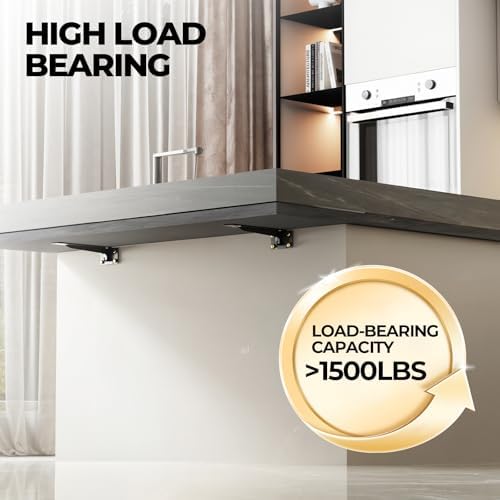 14 Inch Heavy Duty Shelf Brackets Set of 2 - 1500 Lbs Capacity Black
