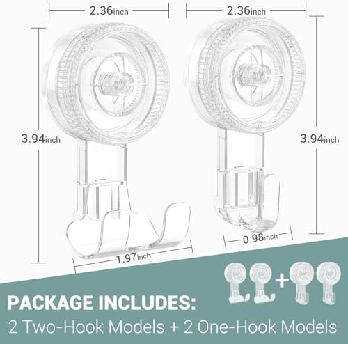 Budget Good Suction Cup Hooks 4Pcs Combo