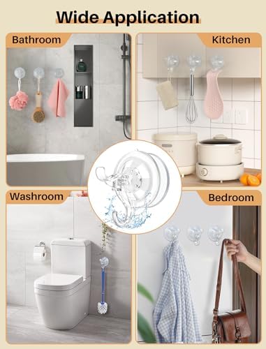 AENTGIU Suction Cup Hooks 5 Pack Bathroom Mounts