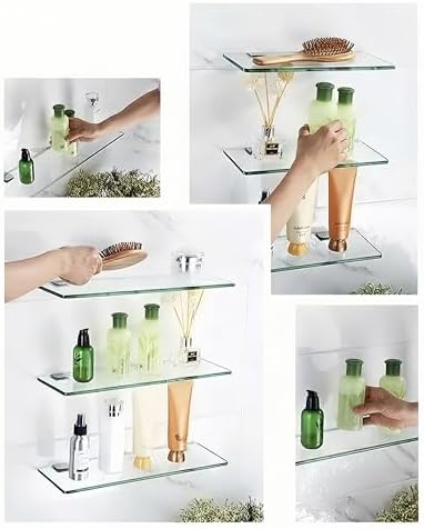 Melairy Glass Bathroom Shelf Wall Mounted 984 Inches