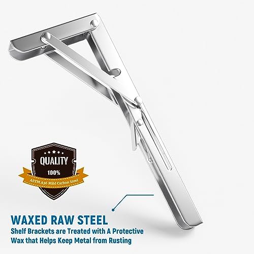 LEOPO 12 Inch Folding Shelf Brackets 2 Pack