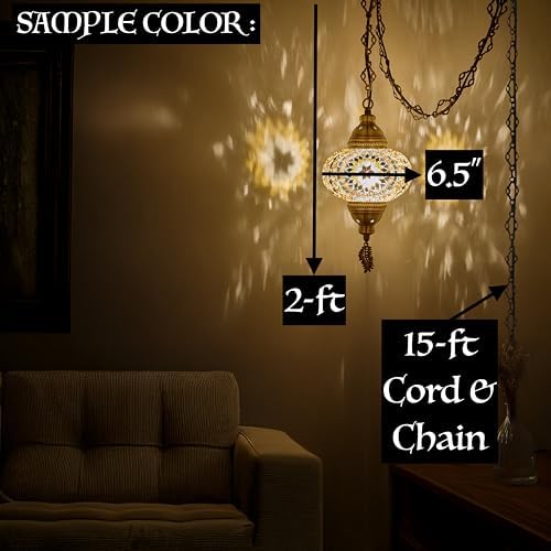 DEMMEX Turkish Mosaic Plug-in Pendant Light