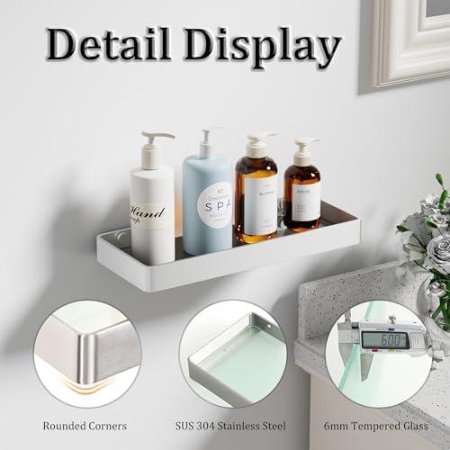 Alise Glass Bathroom Shelf 118 Inch Floating
