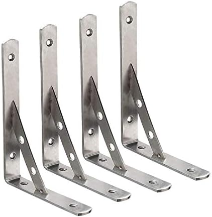 Deezio Heavy Duty Stainless Steel L Brackets Floating Shelves Wall Mount