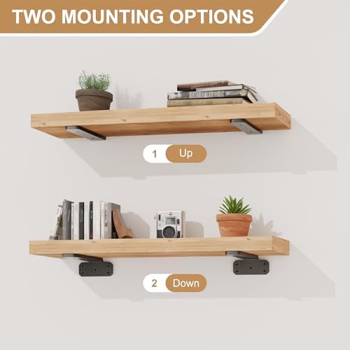 SKYSEN 6 Pack 10 Inch Floating Shelf Bracket Heavy Duty Hidden Design