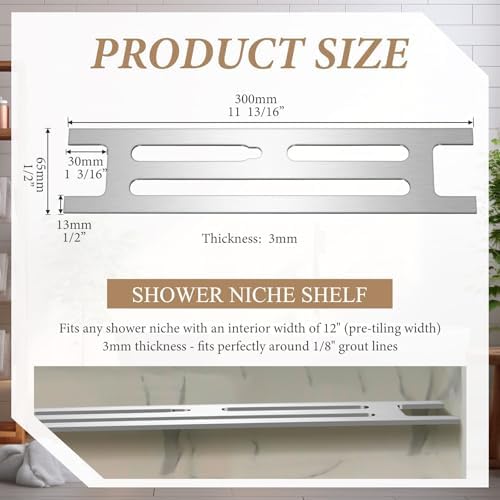 Teenyyou 2 Pcs Bathroom Niche Shelf 316 Stainless Steel