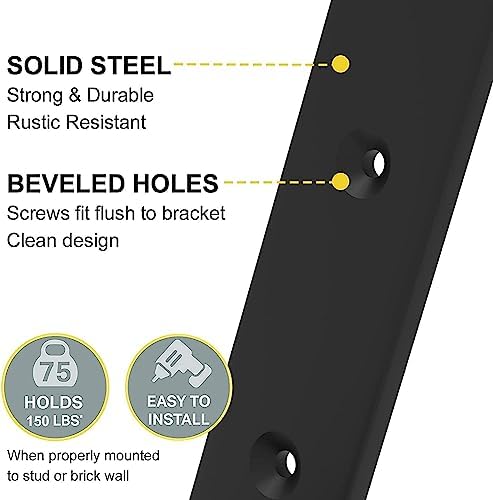 WEKIS 12 Inch Heavy Duty Floating Shelf Brackets Pack of 8