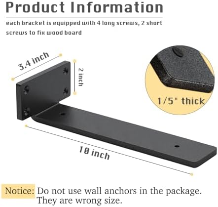 16 Pack Heavy Duty Shelf Brackets with Screws