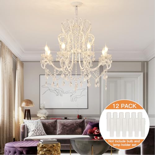 Helunsi 4 Inch Chandelier Candle Sleeves 12 Pack